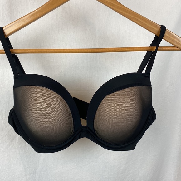 Le Mystere Black Netted Contour Underwire Bra 34D - Picture 1 of 5